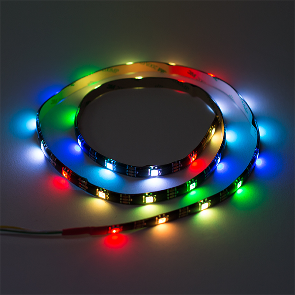 [한국과학] LED스트립 1미터 (LED 30개) / 초코파이보드 LED블록에 연결