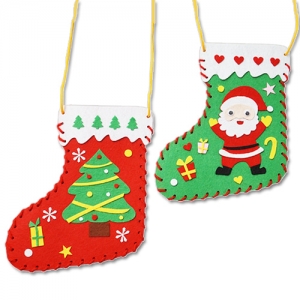 [안녕미술아] 성탄 양말가방만들기 (4인용) / 크리스마스선물 양말가방 / 산타할아버지 선물을 담을 수 있는 선물가방을 준비해요~!