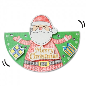 [안녕미술아] 흔들흔들 산타색칠카드 (5인용) / 흔들흔들 춤추는 산타카드 / 흔들흔들 크리스마스 카드