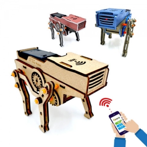 사물인터넷(IoT) 오토마타 4족로봇 - 아이독만들기 / 스마트폰으로 움직이는 로봇 / 친환경 MDF 색칠로 나만의 강아지로봇 완성!