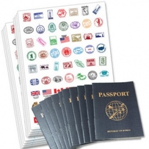 [리틀램스쿨][영어교구] 여행 스티커+여권 10개 (Travel Sticker+Passport Set_10) / 영어캠프교구