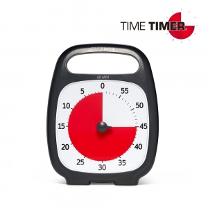 [타이머] 타임타이머 플러스(손잡이-차콜 그레이 60min) / 최대 60분의 시계눈금을 돌리면 빨간색 원이 채워져요 / 효율적인 시간관리