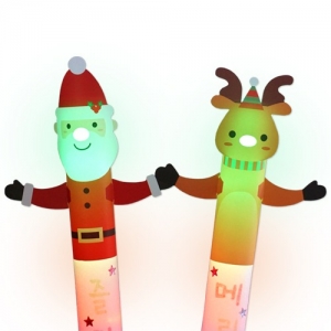 산타와 루돌프 LED 막대인형 4개 - 산타 2개, 루돌프 2개 *최소수량 5개 / LED스펀지봉